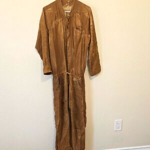 Brown Long-Sleeve Distroyed  Jumpsuit S